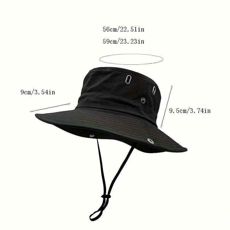 Versatile Outdoor Fisherman Hat, Sunscreen Waterproof Breathable Adjustable Camping Cap