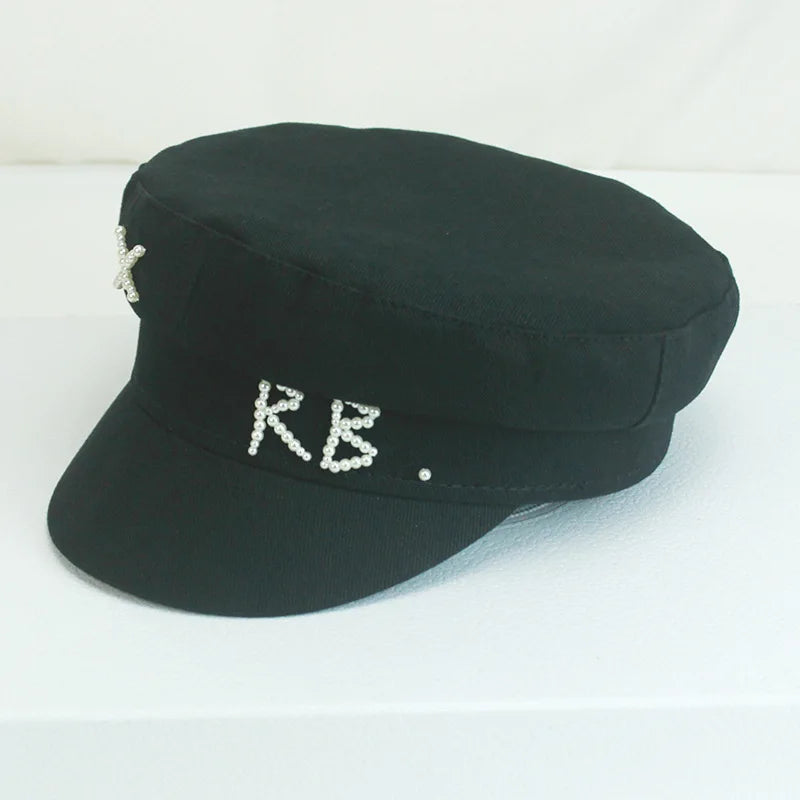 Brand Octagonal Hats for Women Ladies Letters Military Cap French Luxury Pink Newsboy Hat Monogram-embellished Baker Boy Gorras
