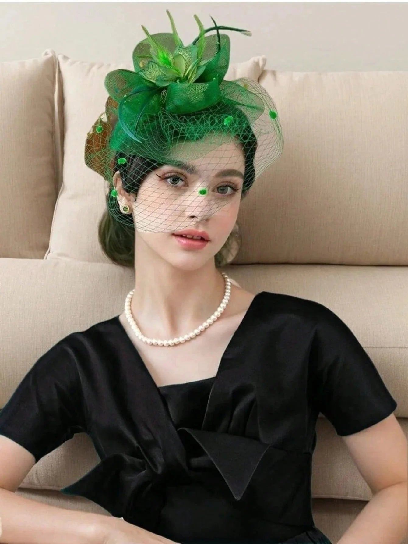 Flower Print Party Elegant Fascinators Hats, 20s 50s Pillbox Hat With Veil For Girls And Women, Natural Feather Small Headdress