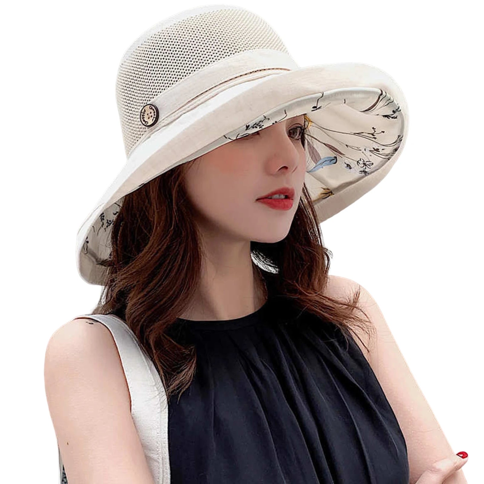 Women's Sunshade Hat Portable Folding Wide-brimmed Hat For Travel Camping Fishing Spring Summer UV Resistant Large Eave Hat