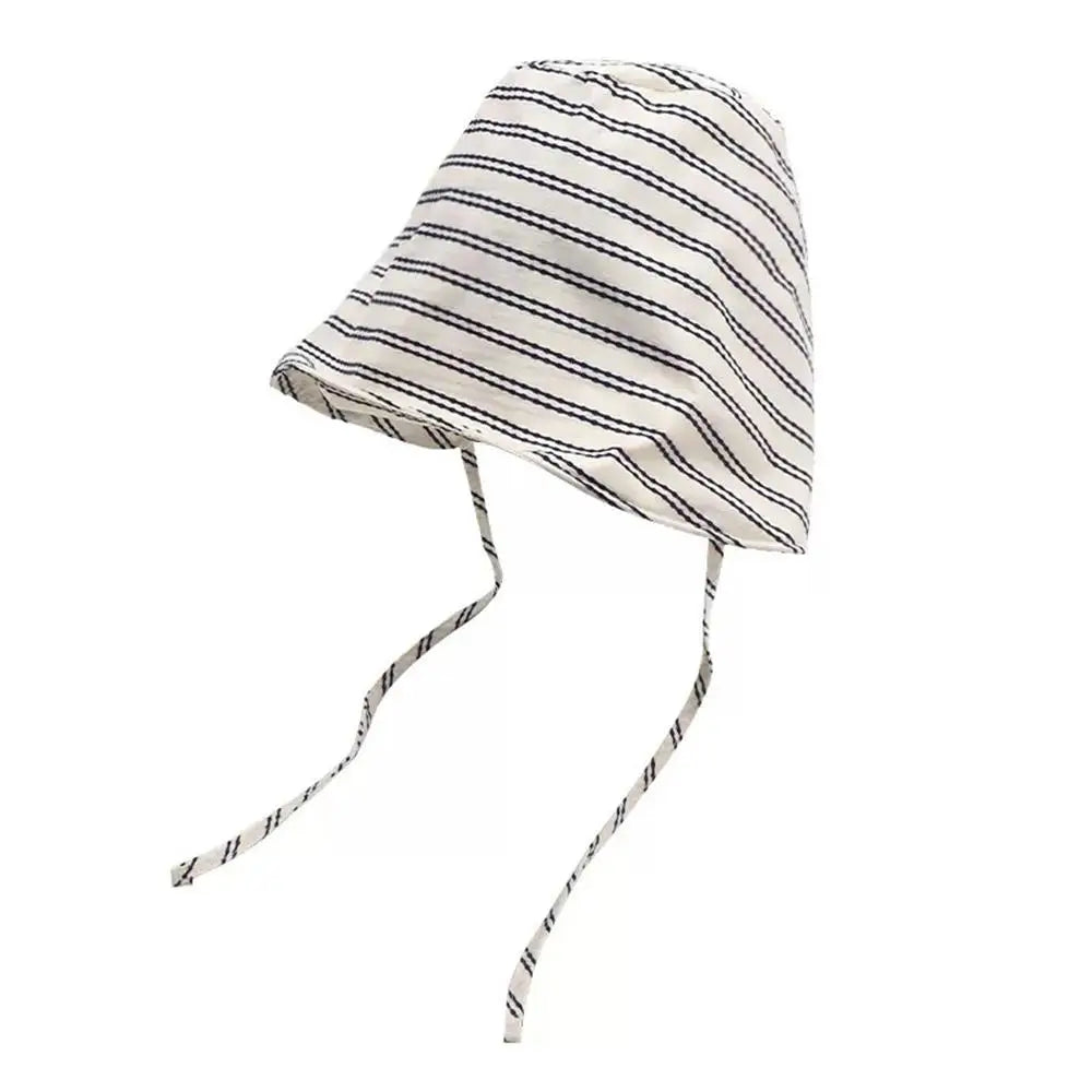 Candy Color Ponytail Sun Hat Outdoor Panama Beach Sun Cap Korean Spring Summer Striped Strap Bucket Hat For Women Men Foldable