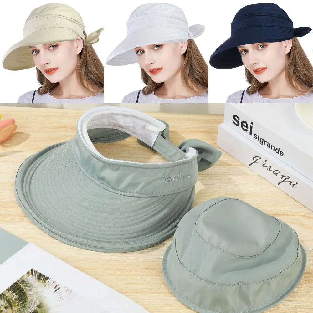 Women Ladies Sun Hat Summer Wide Brim Foldable Visor Outdoor Cap Anti-UV Beach Sun Hats