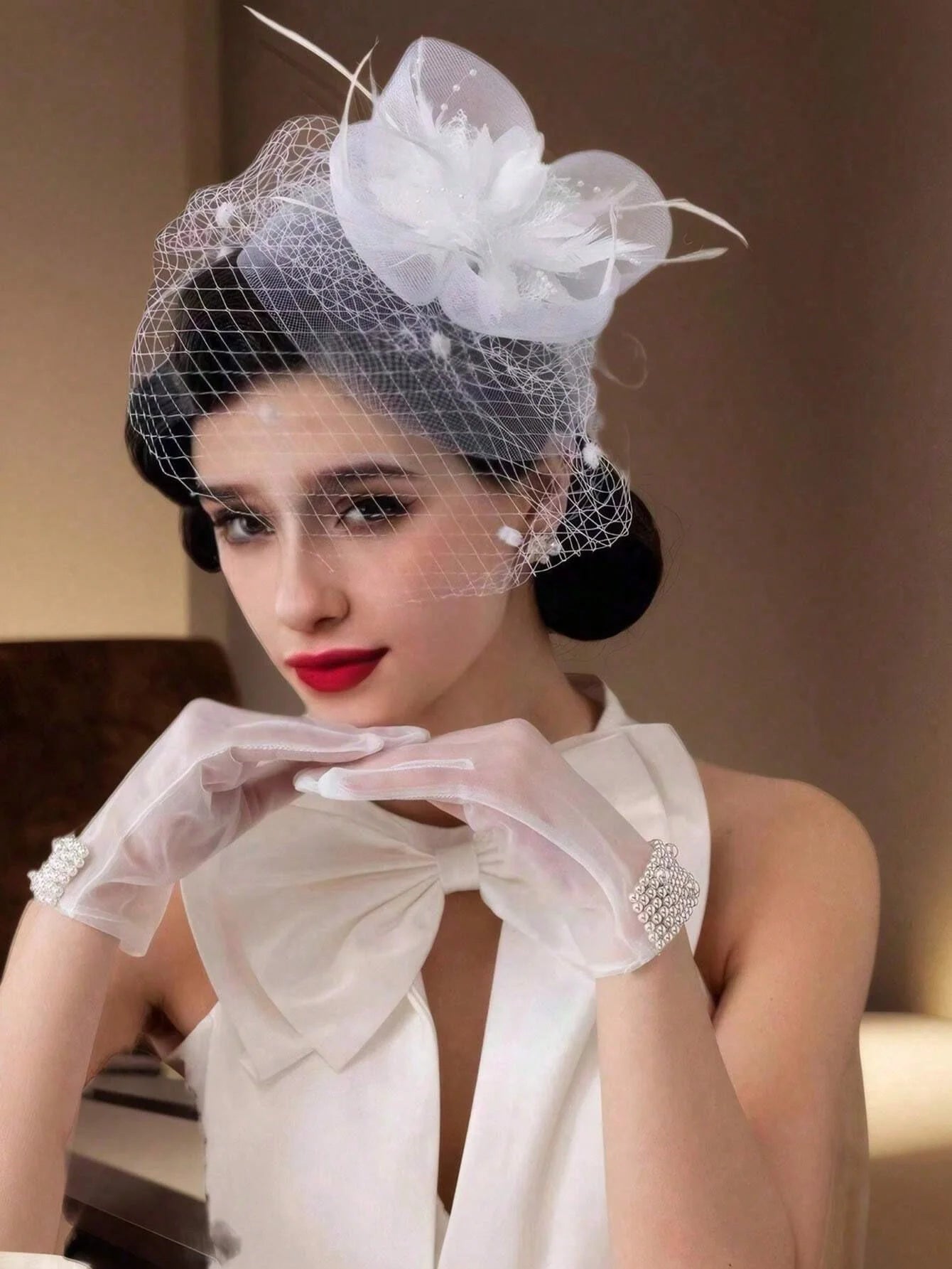 Flower Print Party Elegant Fascinators Hats, 20s 50s Pillbox Hat With Veil For Girls And Women, Natural Feather Small Headdress