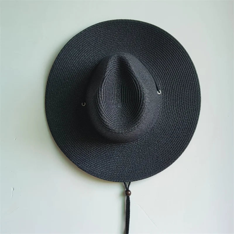Packable 9 cm wide brim hat Summer Men Panama Hats Straw hat sun hat Women Jazz hat Breathable UV Protection party hat wholesale