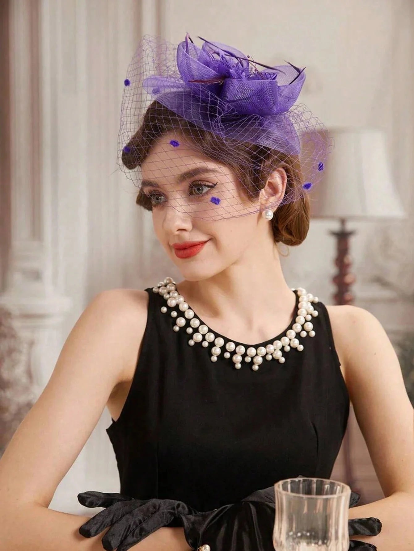 Flower Print Party Elegant Fascinators Hats, 20s 50s Pillbox Hat With Veil For Girls And Women, Natural Feather Small Headdress