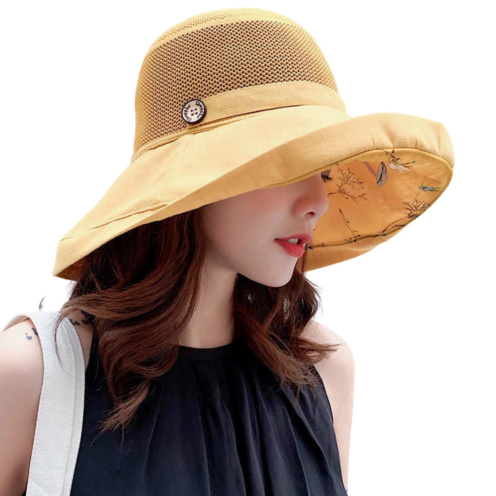 Women's Sunshade Hat Portable Folding Wide-brimmed Hat For Travel Camping Fishing Spring Summer UV Resistant Large Eave Hat