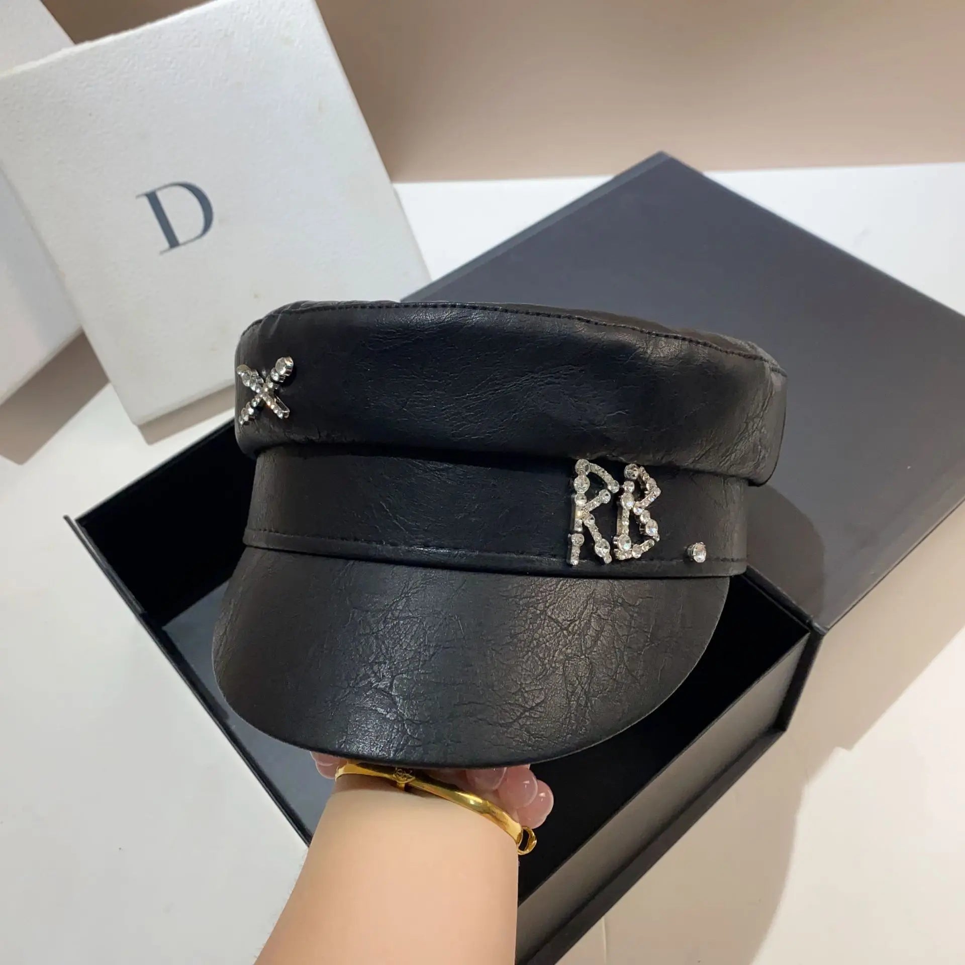 Brand Octagonal Hats for Women Ladies Letters Military Cap French Luxury Pink Newsboy Hat Monogram-embellished Baker Boy Gorras