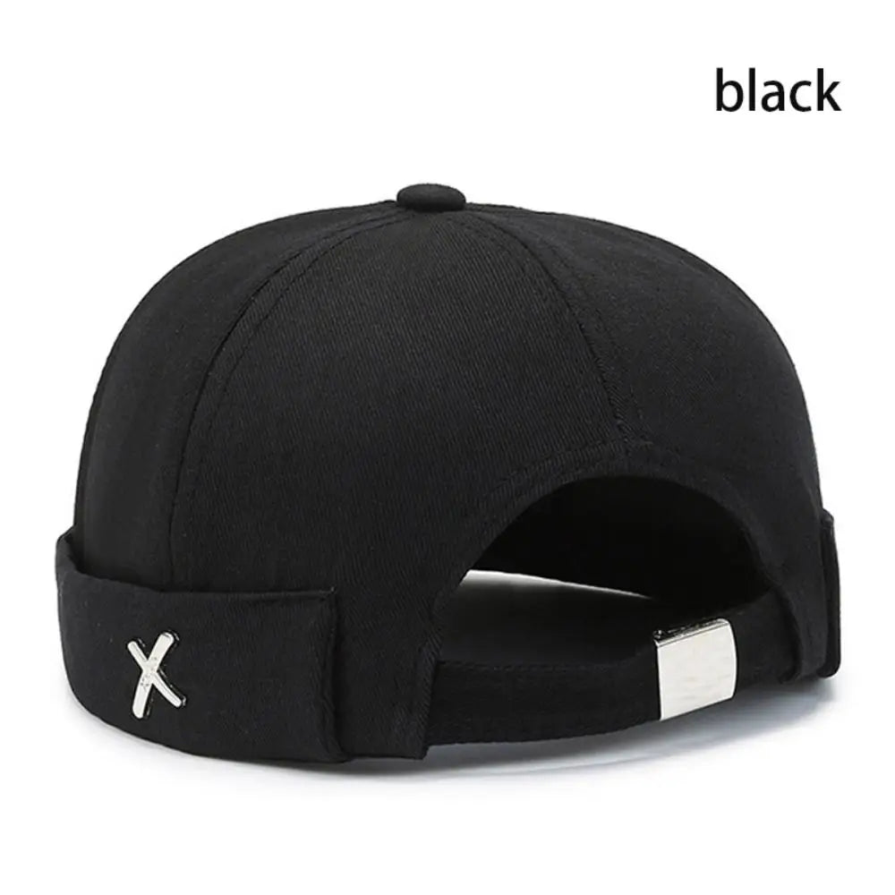 Outdoor Washed Style Brimless Docker Cap Cotton Adjustable Vintage Dome Hat Solid Color Melon Beanie Cap Winter