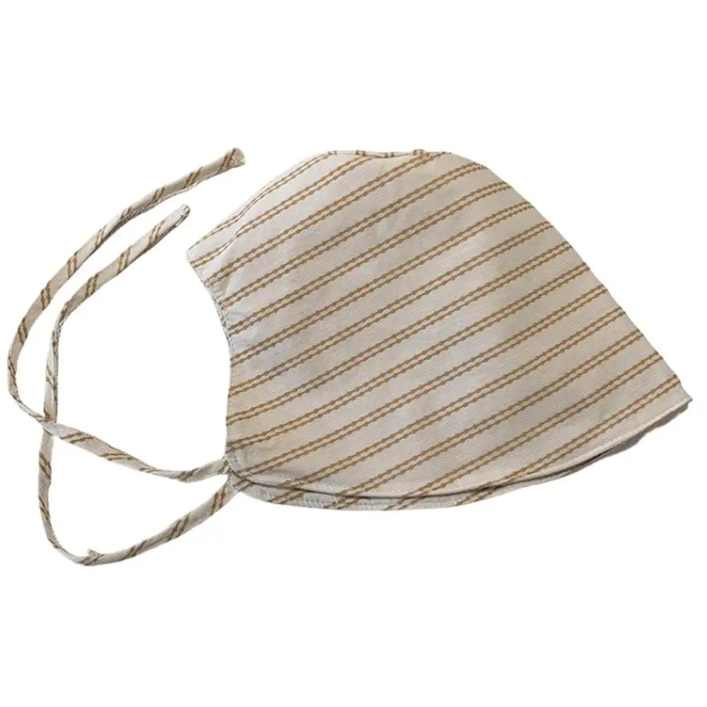 Candy Color Ponytail Sun Hat Outdoor Panama Beach Sun Cap Korean Spring Summer Striped Strap Bucket Hat For Women Men Foldable