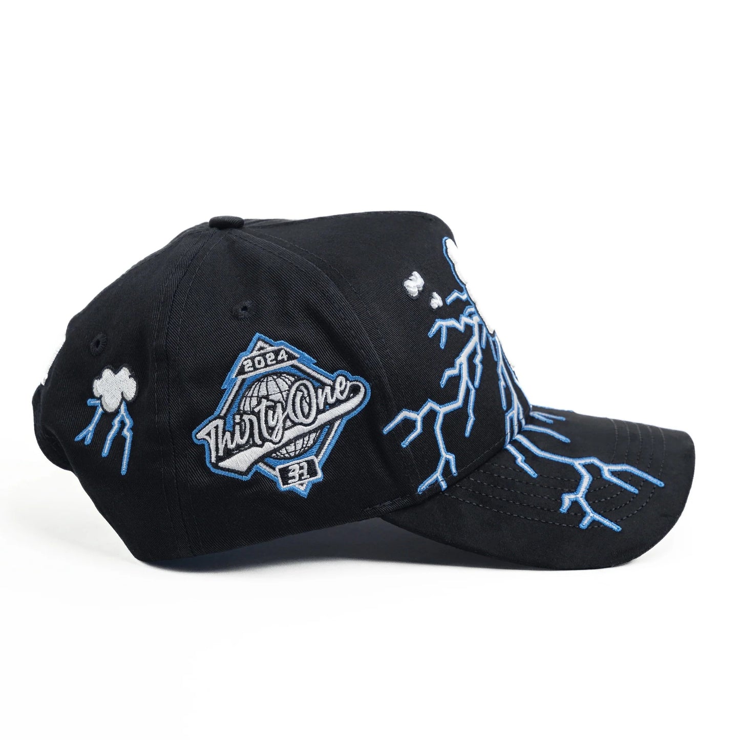 Major League Baseball in The United States - Los Angeles Dodgers - Dandy - with Lightning Embroidery Design - Black - Special Designed Baseball Cap - Integrated Chip Scanning Cap - Special Edition Adjustable Brim Baseball Cap