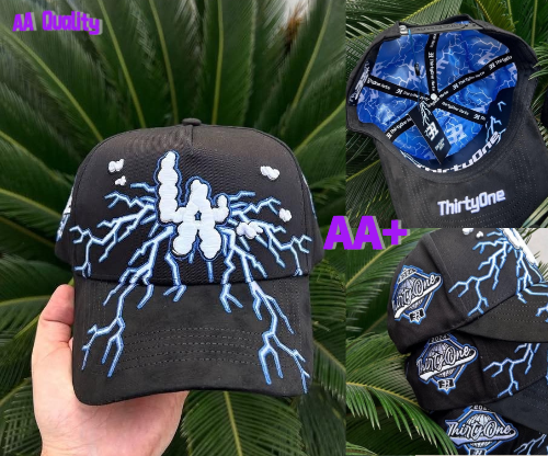 Major League Baseball in The United States - Los Angeles Dodgers - Dandy - with Lightning Embroidery Design - Black - Special Designed Baseball Cap - Integrated Chip Scanning Cap - Special Edition Adjustable Brim Baseball Cap