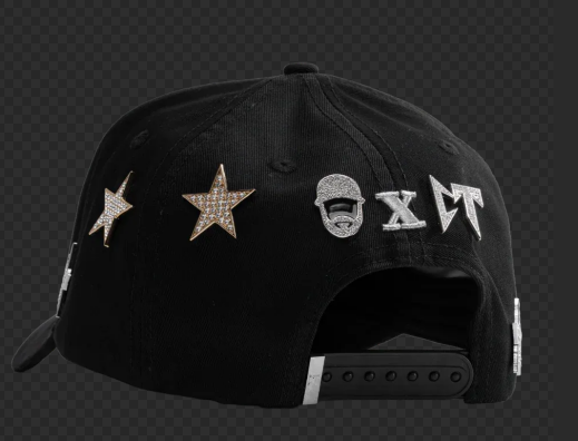 Cosmic Star - Dandy Hat with Star-shaped Stone Design. American Hip Hop Style, Versatile. New/Modern Special Design Baseball Cap with NFC Scanning Function - Adjustable Brim Special Edition Baseball Cap. Black
