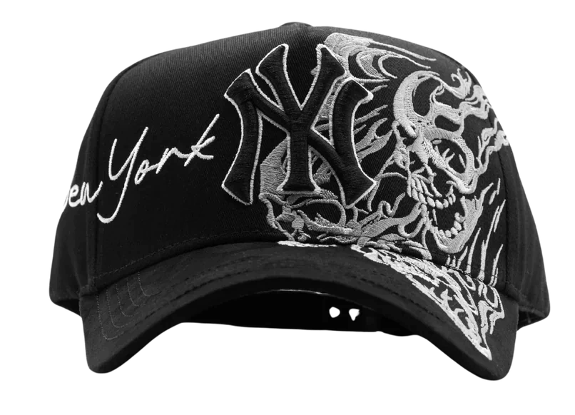 Major League Baseball - New York Yankees. Black. Dandy NY Skeleton Hats - Specially Designed Baseball Caps with Integrated Chips, Special Edition Adjustable Brim Baseball Caps