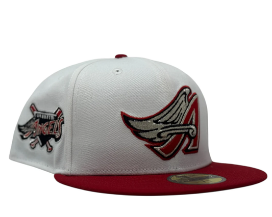 MLB Anaheim Angels Team Home Team's Embroidery - White and Red - New / Era Baseball Cap