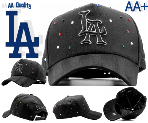 Major League Baseball - Los Angeles Dodgers. Black. Gorra Dandy Crystals Negro Ajustable Lisa Hats - Special Designed Baseball Cap with Integrated Chip Scanner. Special Edition Adjustable Brim Baseball Cap