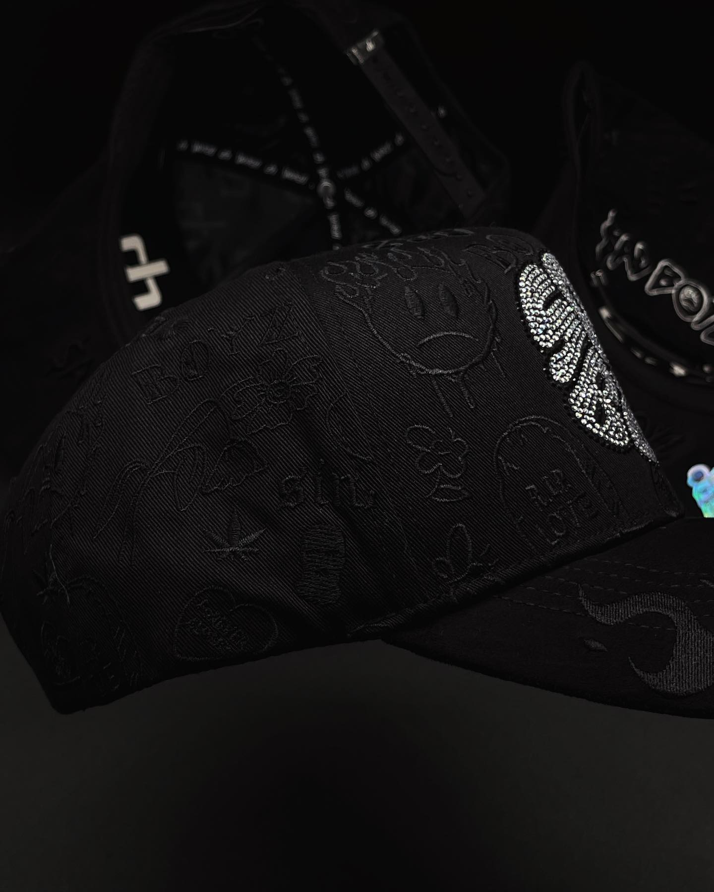 Dandy X Junior H "Ad Boyz" Hats - Black - A Specially Designed Hat with Worn-out Style. A Hat with Integrated NFC Scanning Function. A Special Adjustable Brim Baseball Cap