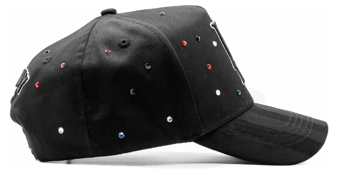 Major League Baseball - Los Angeles Dodgers. Black. Gorra Dandy Crystals Negro Ajustable Lisa Hats - Special Designed Baseball Cap with Integrated Chip Scanner. Special Edition Adjustable Brim Baseball Cap