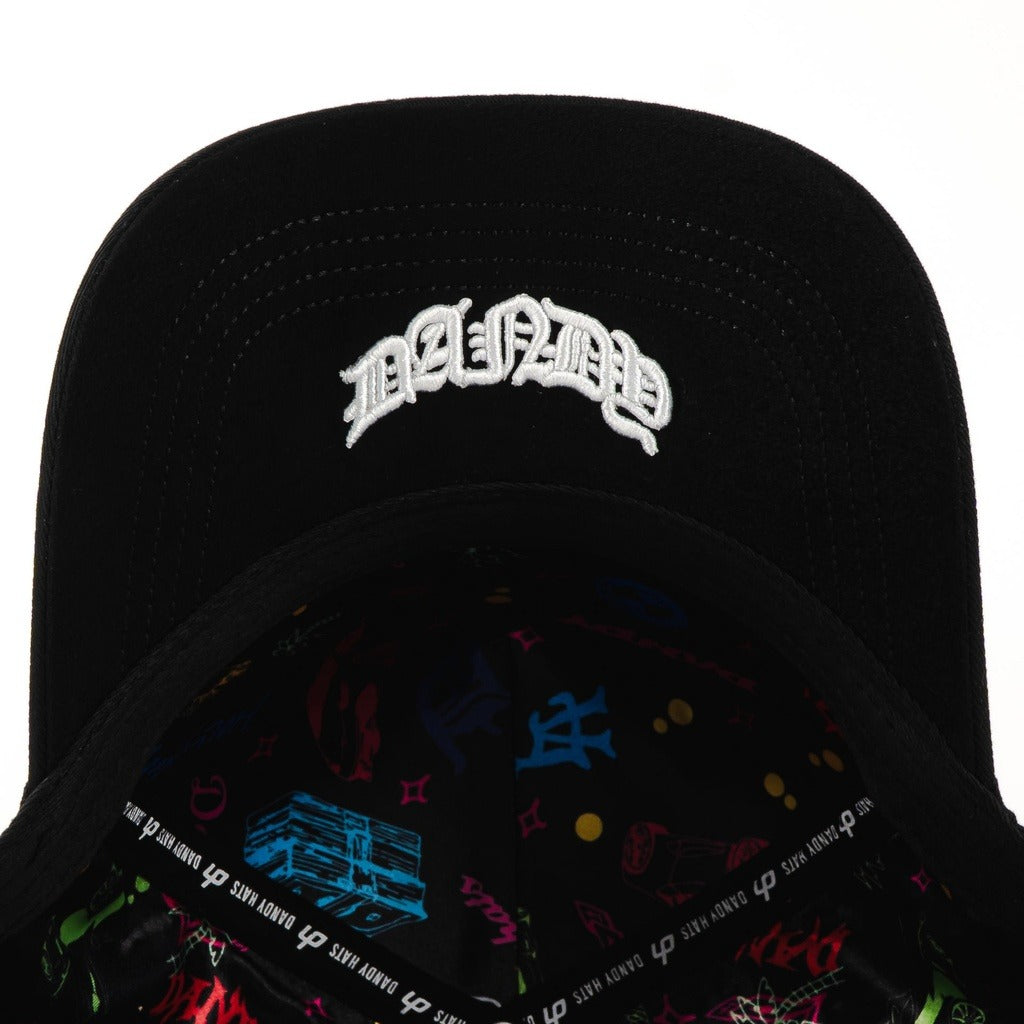 Black. Dandy Hats' 10th Anniversary Special Design Baseball Cap - Integrated Chip Scanning Cap - Special Edition Adjustable Cap with Tongue