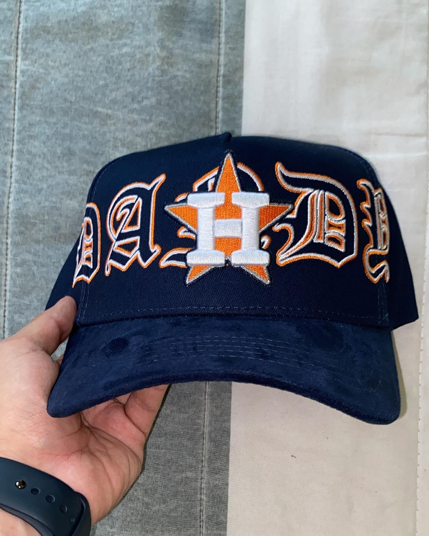 Major League Baseball - Houston Astros - Dandy - with Letter Embroidery Design. Dark Blue - Special Designed Baseball Cap. Integrated Chip Scanning Cap. Special Edition Adjustable Brim Baseball Cap