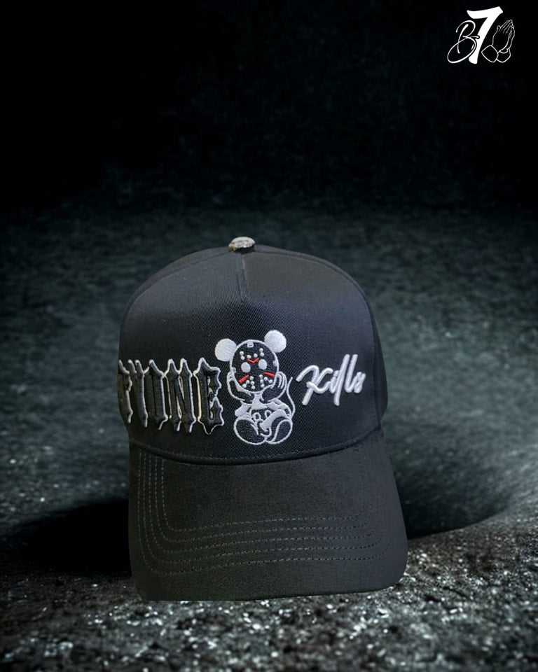 Dandy - with Patterned Embroidery Design. Black - Special Designed Baseball Cap. Integrated Chip Scanning Cap. Special Edition Adjustable Brim Baseball Cap