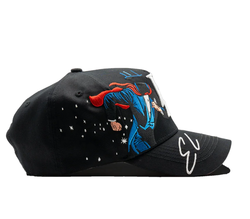 Major League Baseball of The United States - Los Angeles Dodgers - Dandy - "The Magician" Hats - Black - A Specially Designed Hat with Worn-out Style and Integrated NFC Scanning Function - Special Edition Adjustable Brim Baseball Cap