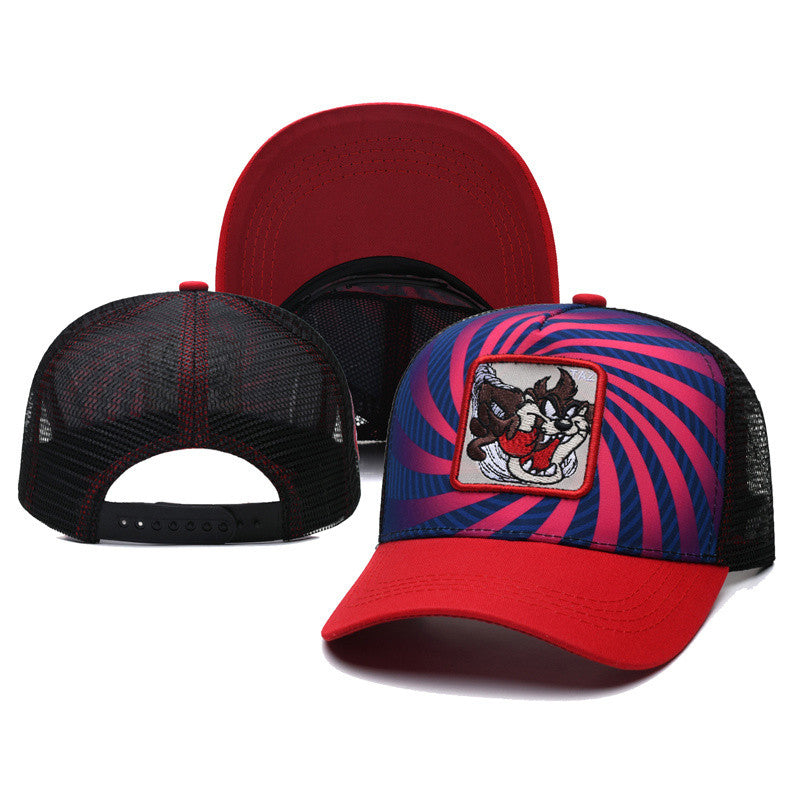 Black Bugs Bunny Looney Tunes Breathable Curved Eaves Adjustable Baseball Cap Fashionable Trendy Truck Driver Net Hat