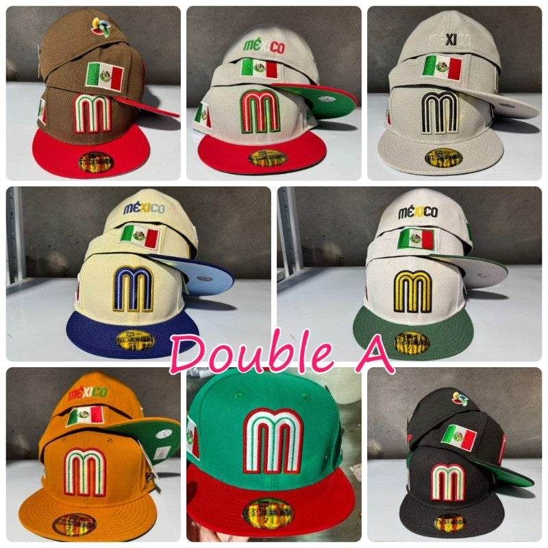 Mexico National Football Team Multicolored Mexico Limited-Edition Fitted Hat Mexico Flat Brimmed Sports Baseball Cap