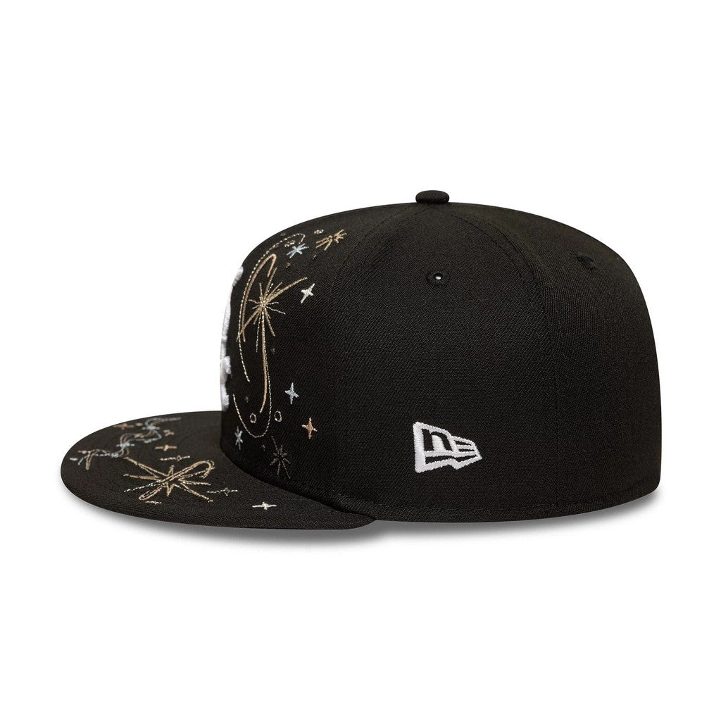 Major League Baseball Zodiac Chicago White Sox Fireworks Design Black Fitted Hat Non-adjustable Hip-hop Baseball Cap