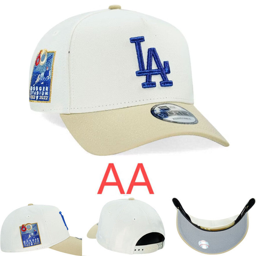Major League Baseball Los Angeles Dodgers 60th Anniversary Sneaky Chrome Two Tone Edition Adjustable Snapback Cap Hip-Hop Curved Brimmed Baseball Cap