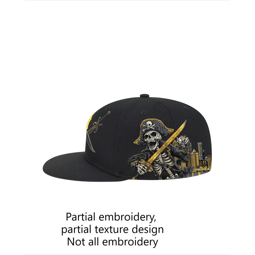 Major League Baseball Pittsburgh Pirates Steel City Hat Preorder Fitted Hat Flat Eave Fully Enclosed Sports Baseball Cap