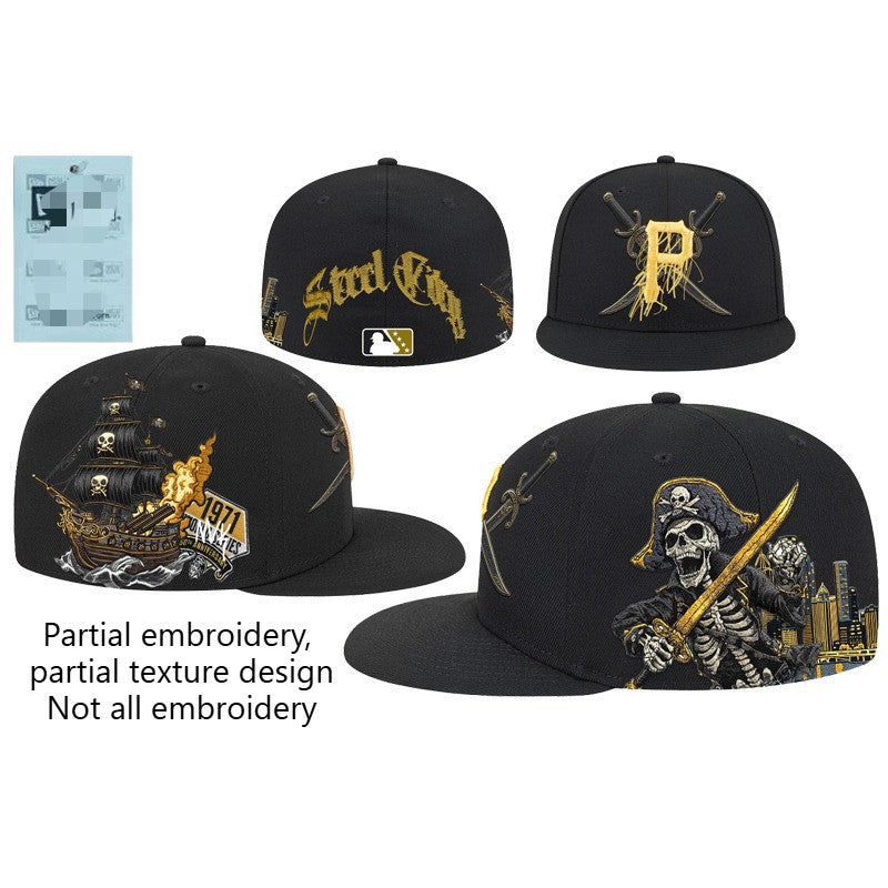 Major League Baseball Pittsburgh Pirates Steel City Hat Preorder Fitted Hat Flat Eave Fully Enclosed Sports Baseball Cap