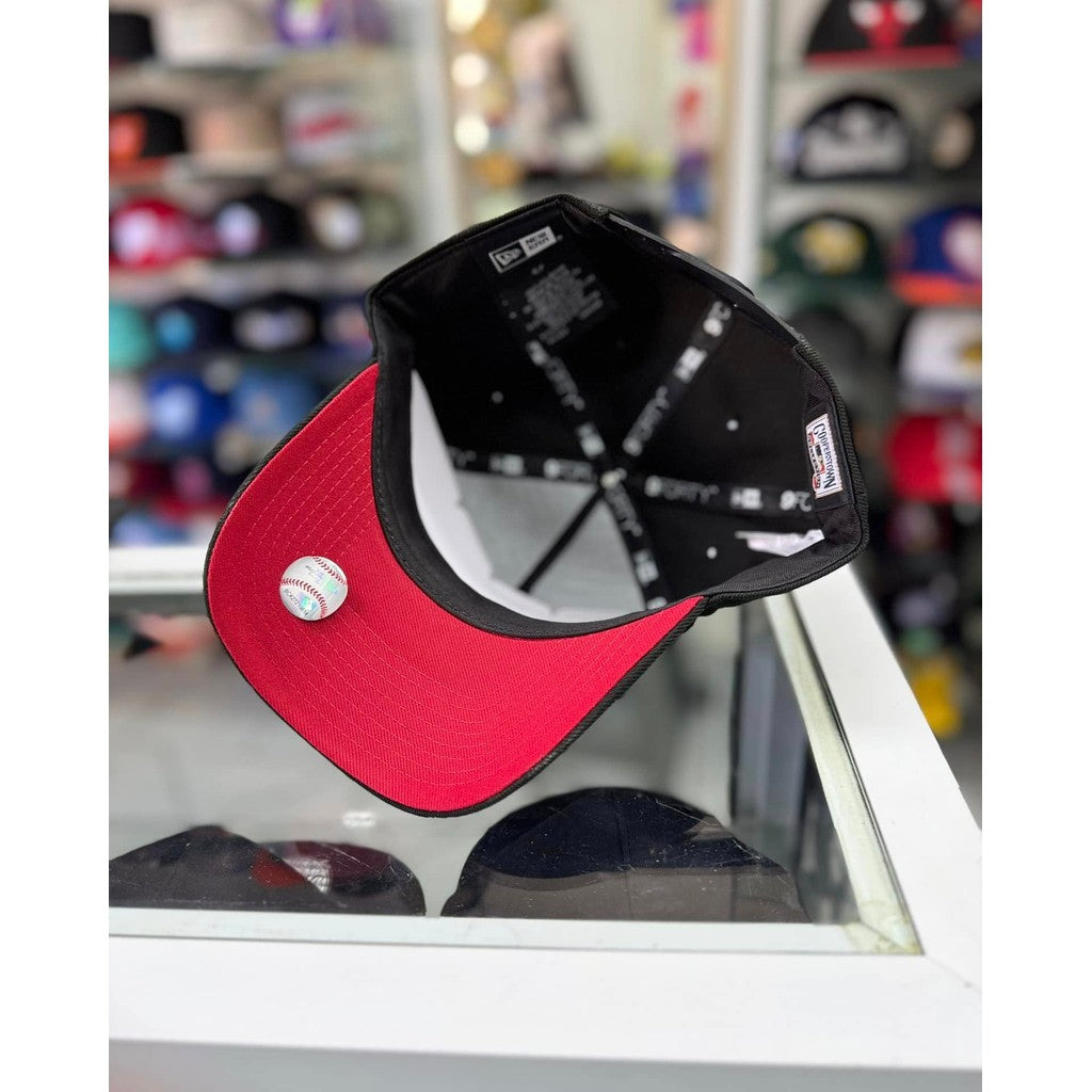 Major League Baseball Los Angeles Dodgers Black &Red Black Uv Red A-Frame Adjustable Snapback Cap Hip-Hop Curved Brimmed Baseball Cap