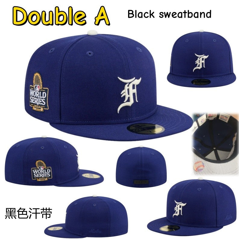 MLB Los Angeles Dodgers Fear of God Essentials Fitted Hat Black Sweatband Sports Non-adjustable Baseball Cap
