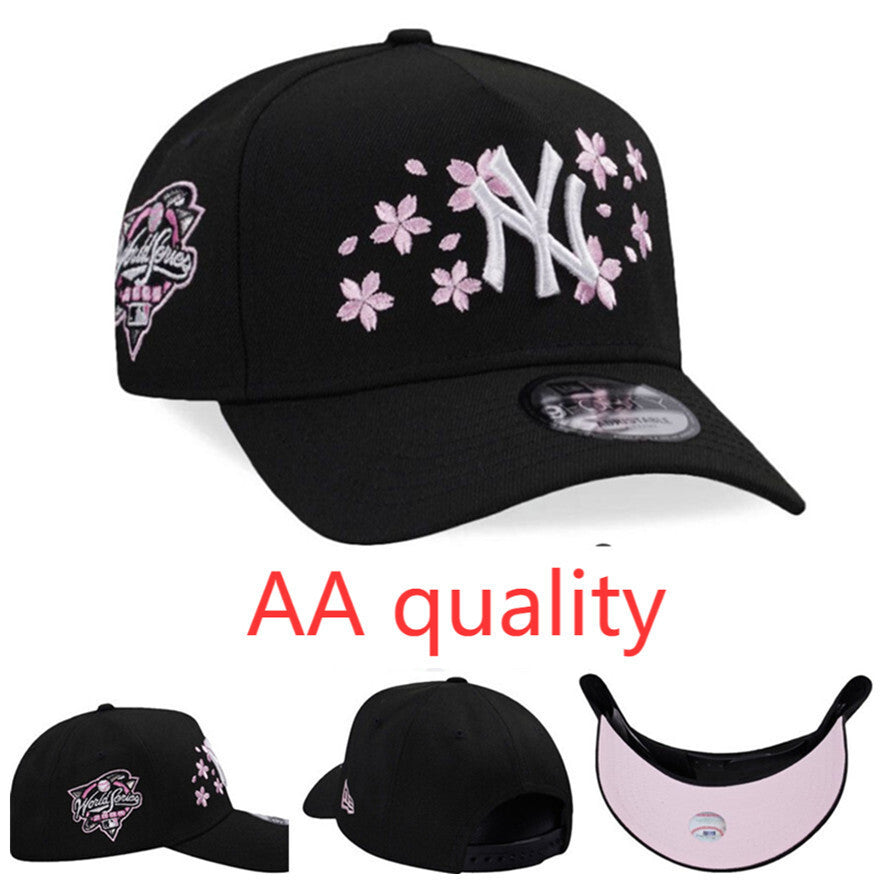 Major League Baseball New York Yankees World Series 2000 Cherry Blossom Black Pink Edition A-Frame Adjustable Snapback Caps