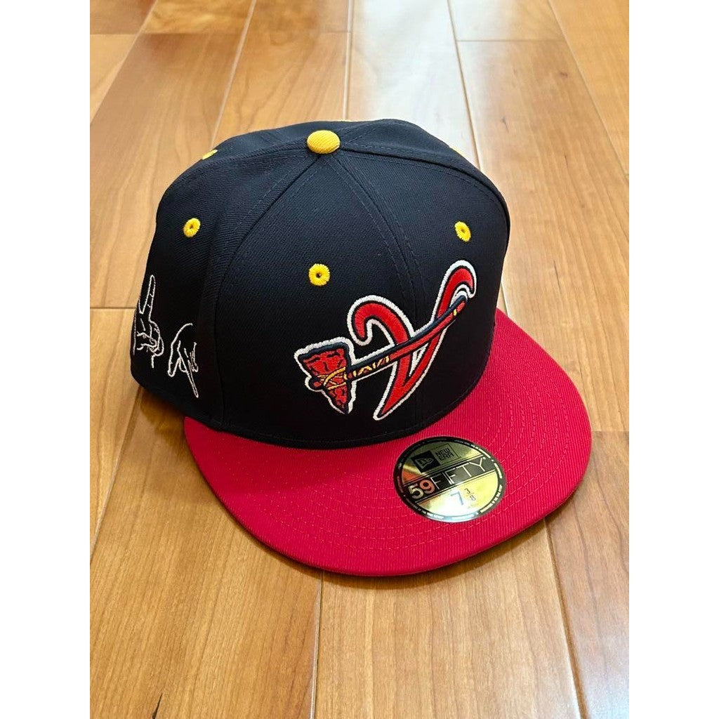 Major League Baseball Atlanta Braves Inverted Logo Side Letter Embroidery Fitted Hat Non-adjustable Hip-hop Event Commemorative Baseball Cap