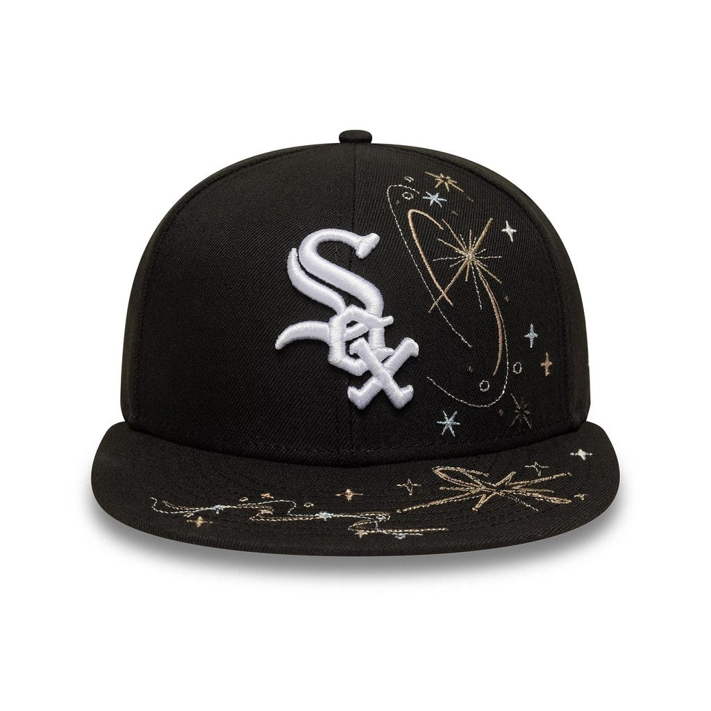 Major League Baseball Zodiac Chicago White Sox Fireworks Design Black Fitted Hat Non-adjustable Hip-hop Baseball Cap