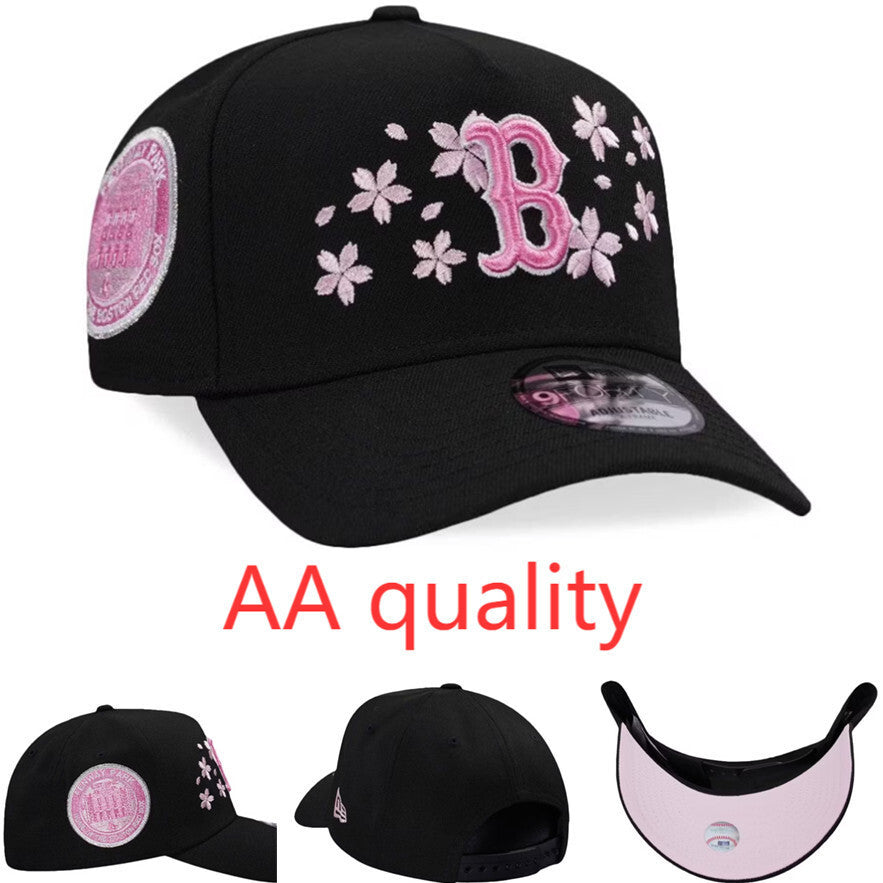 Major League Baseball Boston Red Sox Fenway Park Cherry Blossom Black Pink Edition A-Frame Adjustable Snapback Cap
