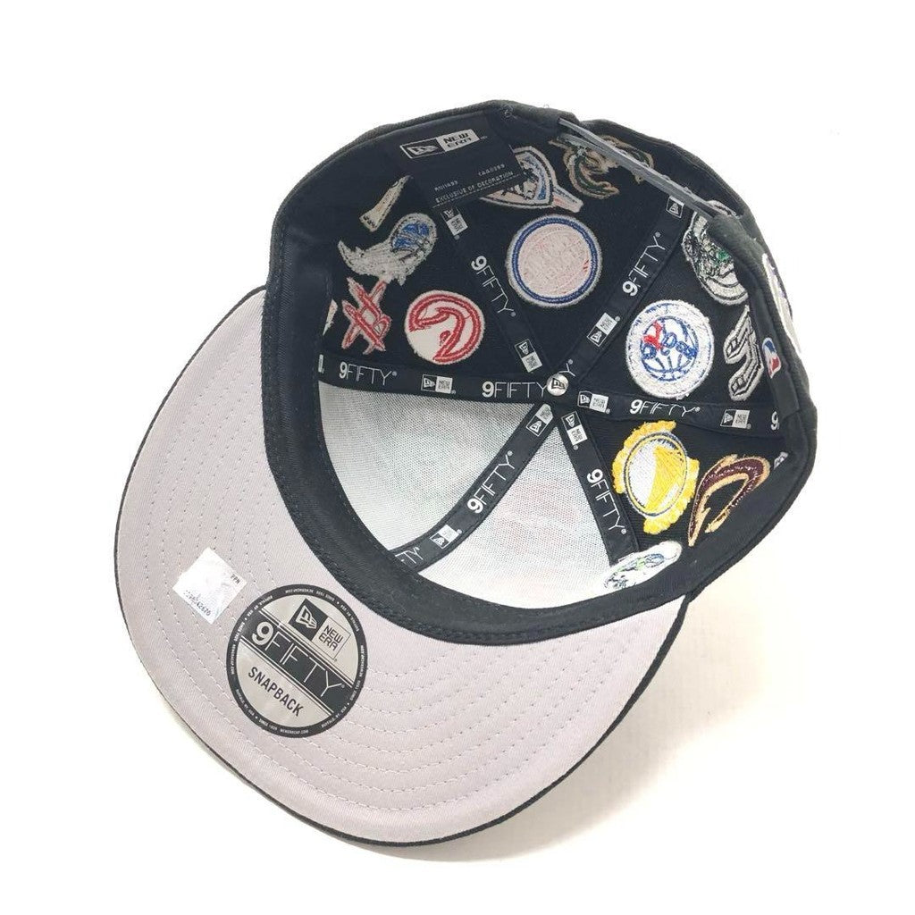 National Basketball NBA All Over Team Logo Basketball Sport Fitted Hat Non-Adjustable Hip-Hop Baseball Cap