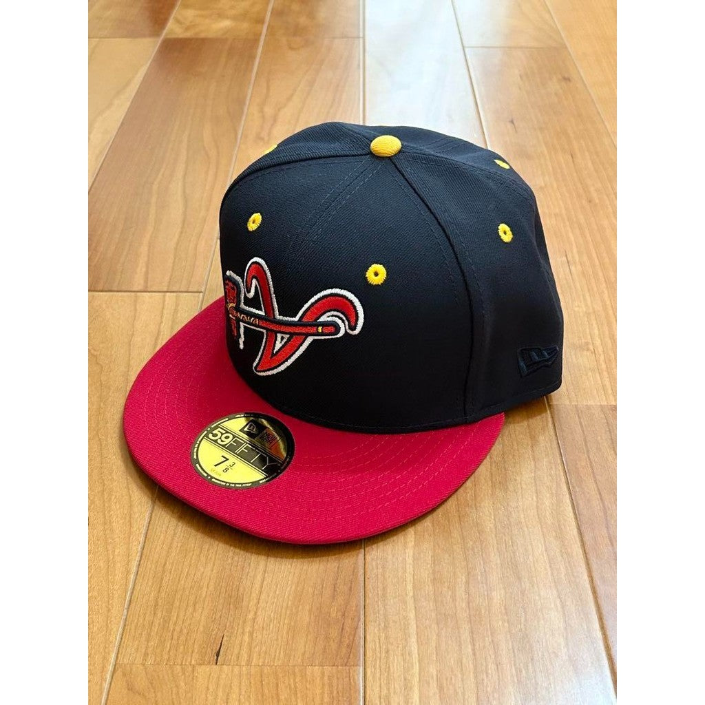 Major League Baseball Atlanta Braves Inverted Logo Side Letter Embroidery Fitted Hat Non-adjustable Hip-hop Event Commemorative Baseball Cap