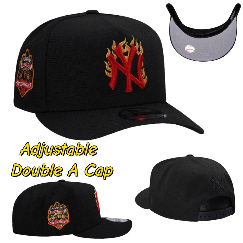 Major League Baseball NNew York Yankees World Series 1927 Flame Black Prime Edition A-Frame Adjustable Snapback Caps