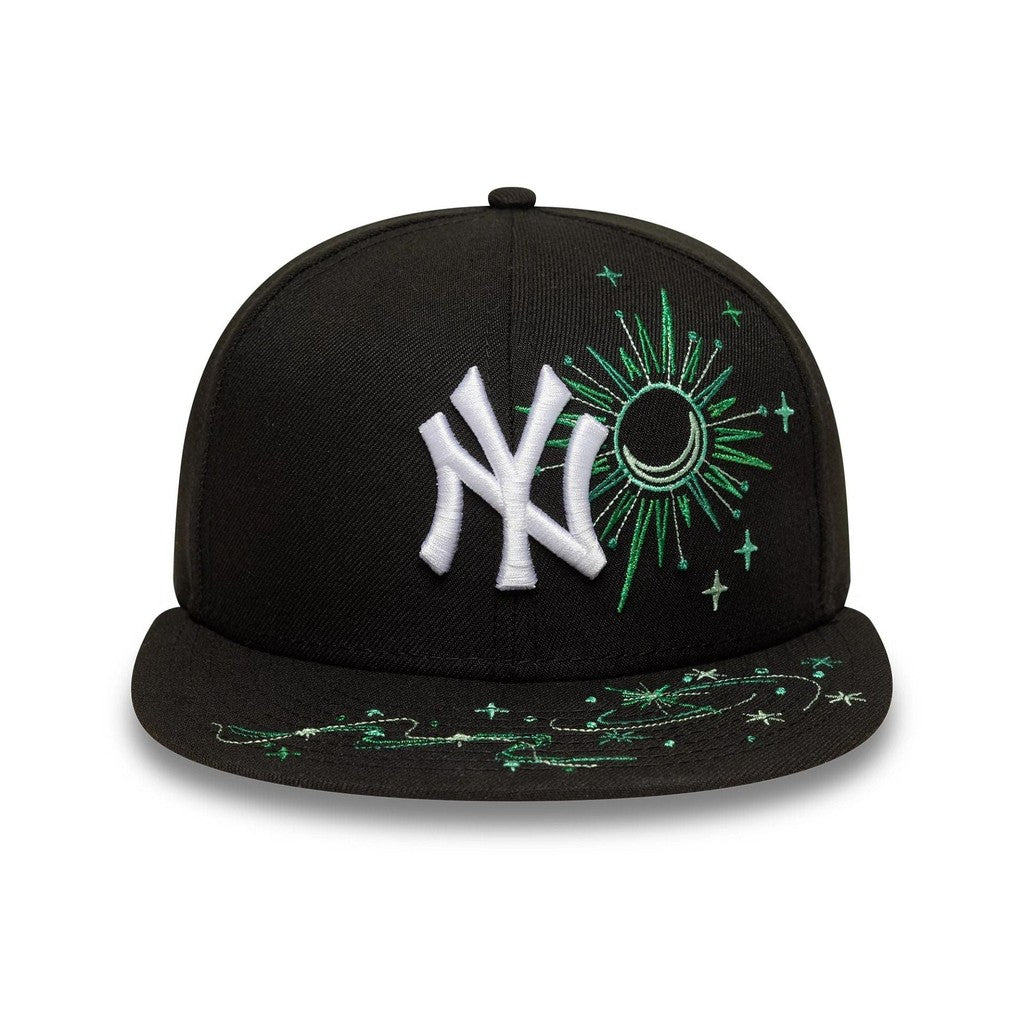 Major League Baseball Zodiac New York Yankees Fireworks Design Black Fitted Hat Non-adjustable Hip-hop Baseball Cap