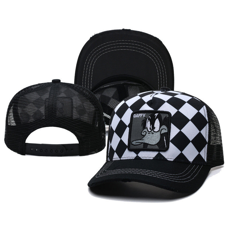 Black Bugs Bunny Looney Tunes Breathable Curved Eaves Adjustable Baseball Cap Fashionable Trendy Truck Driver Net Hat