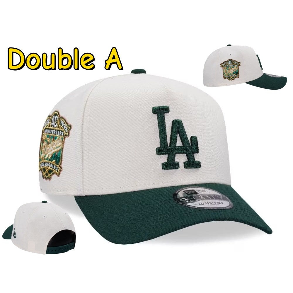 Major League Baseball Los Angeles Dodgers 40th Anniversary Chrome Green Two Tone Edition  Adjustable Snapback Cap Hip-Hop Curved Brimmed Baseball Cap