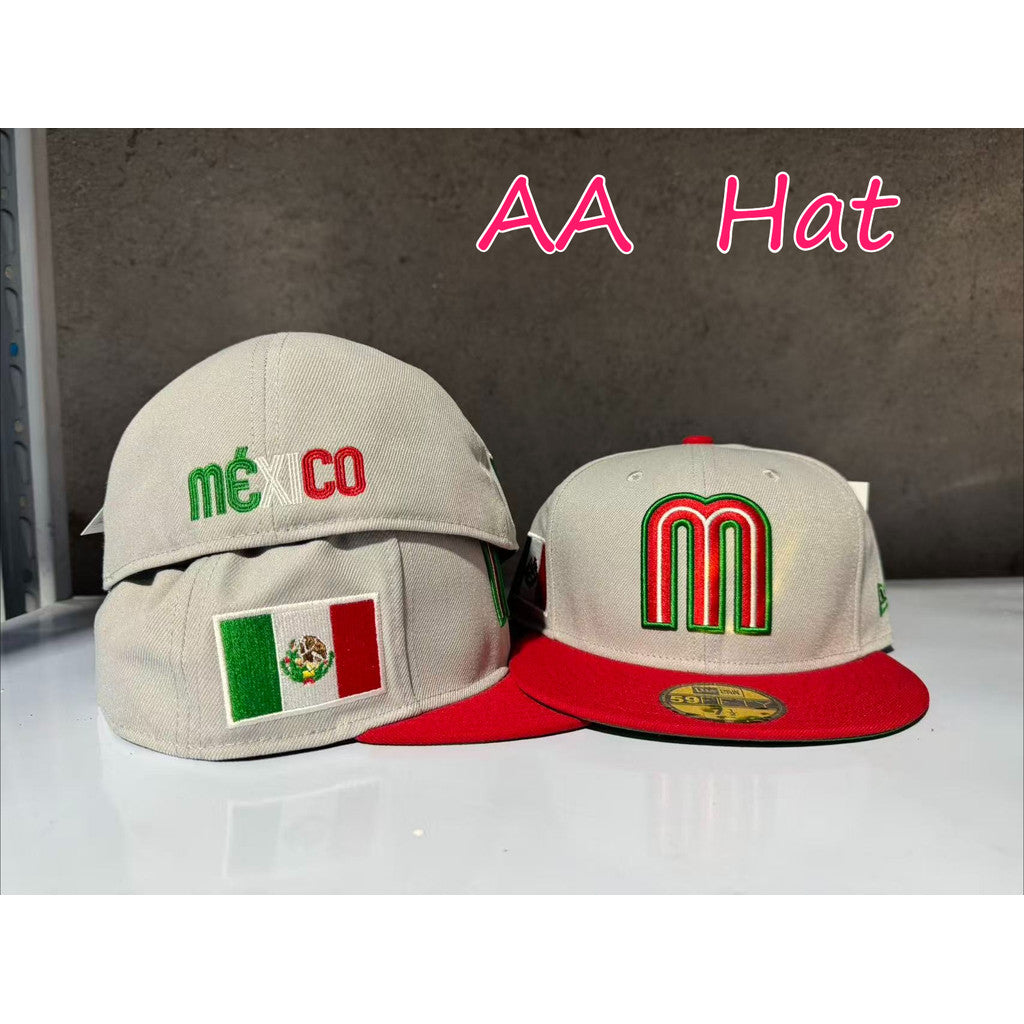 Mexico National Football Team Multicolored Mexico Limited-Edition Fitted Hat Mexico Flat Brimmed Sports Baseball Cap