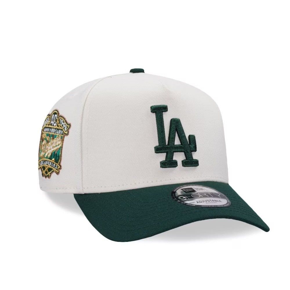 Major League Baseball Los Angeles Dodgers 40th Anniversary Chrome Green Two Tone Edition  Adjustable Snapback Cap Hip-Hop Curved Brimmed Baseball Cap