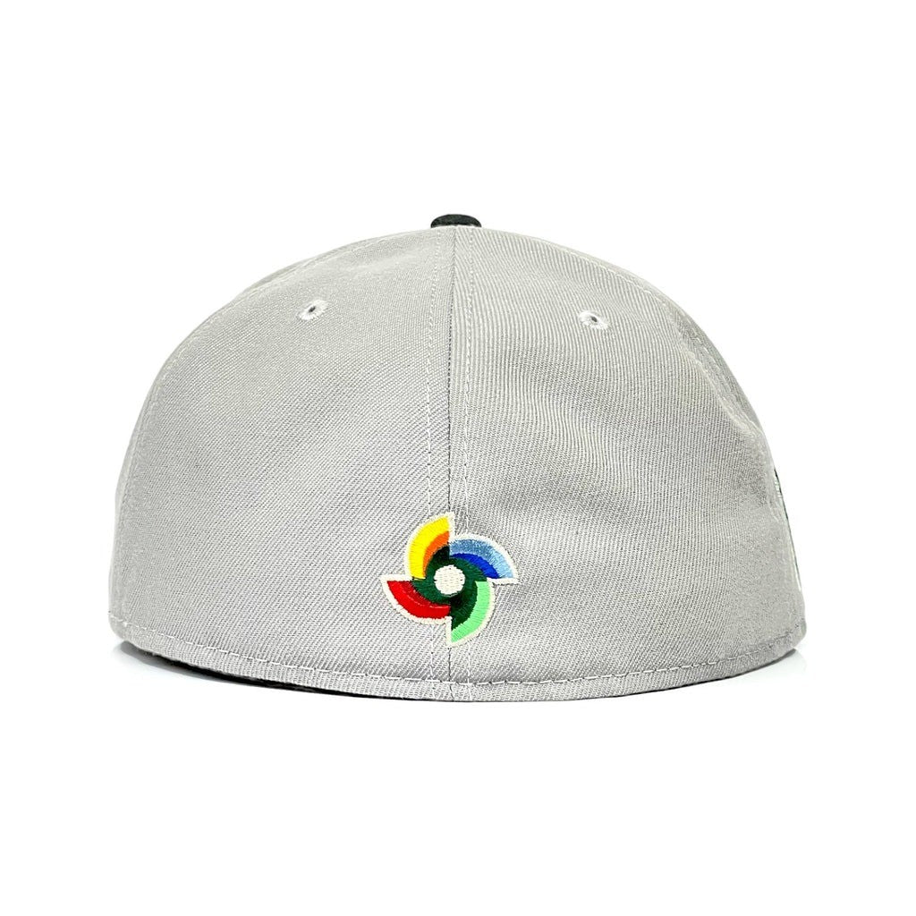 Mexico National Football Team Mexico WBC Grey&Black Fitted Hat Fully Enclosed Sports Flat Eave Baseball Cap