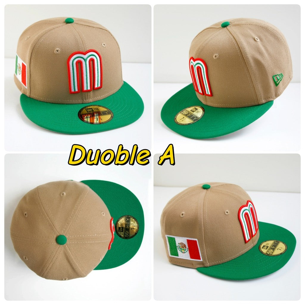 Mexico National Football Team Multicolored Mexico Limited-Edition Fitted Hat Mexico Flat Brimmed Sports Baseball Cap
