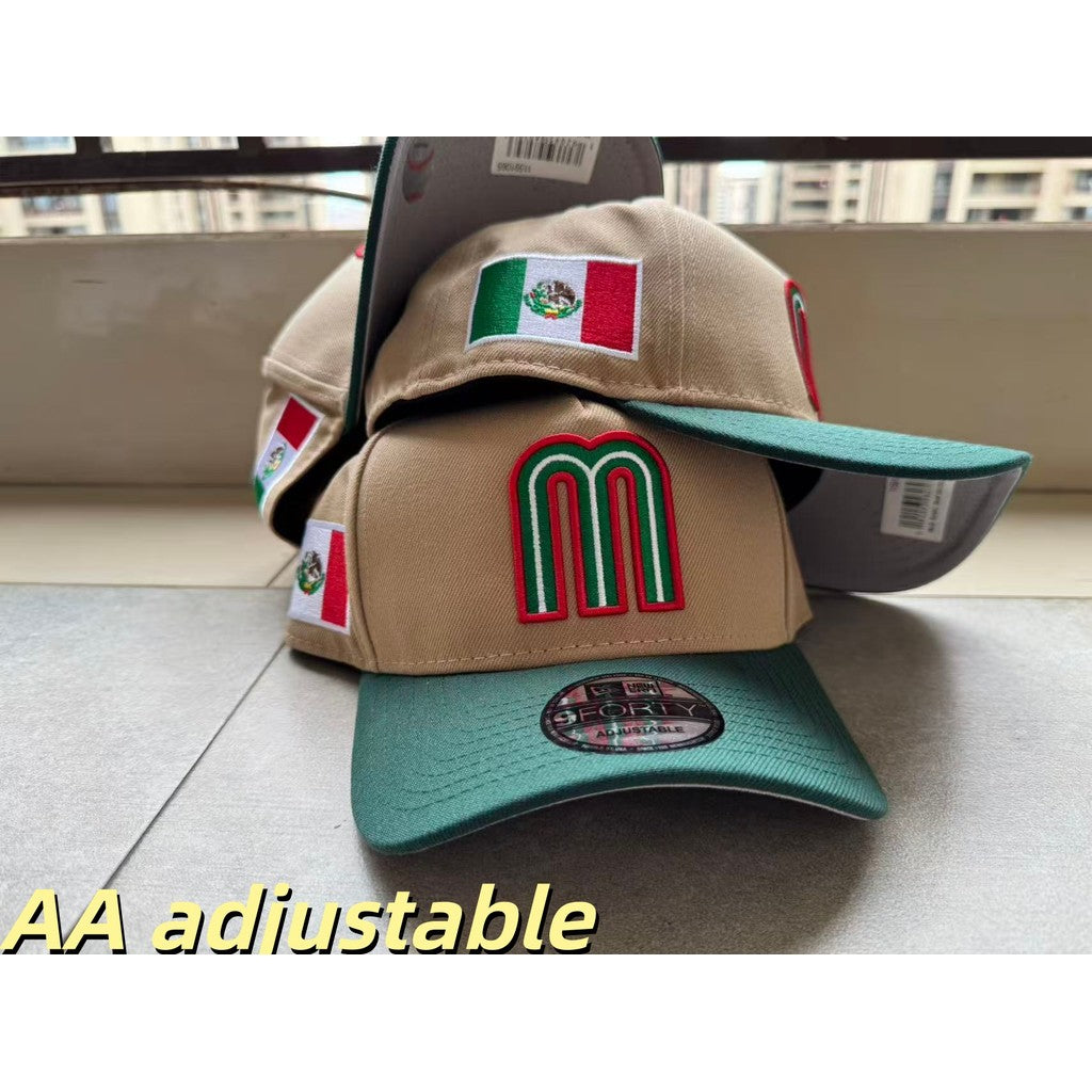 Mexico National Football Team  A-Frame Adjustable Snapback Mexico Bent Brimmed Sports Baseball Cap