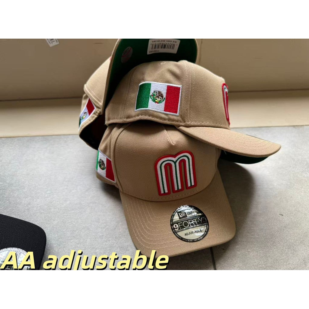 Mexico National Football Team  A-Frame Adjustable Snapback Mexico Bent Brimmed Sports Baseball Cap