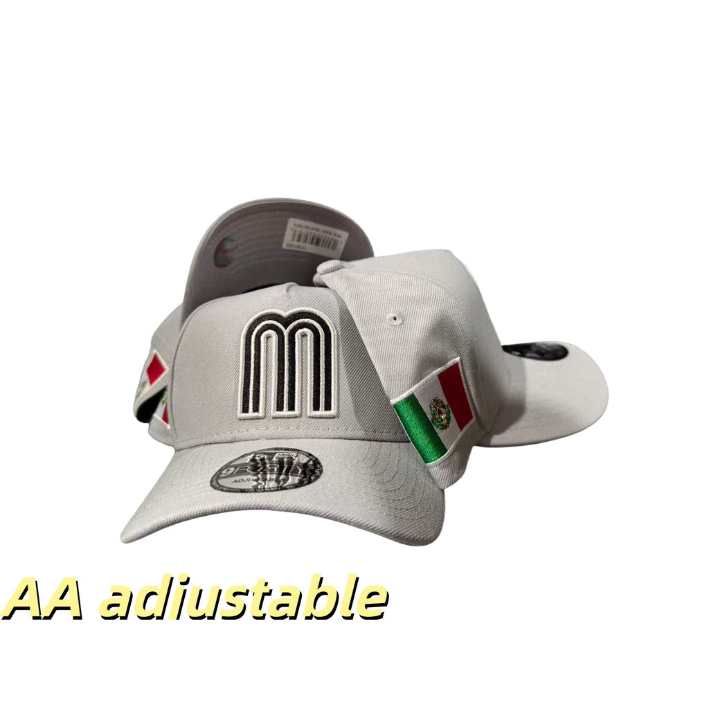 Mexico National Football Team  A-Frame Adjustable Snapback Mexico Bent Brimmed Sports Baseball Cap